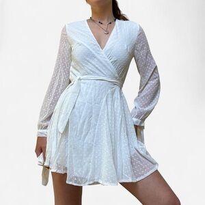 NWT Koco & K white polka dot wrap dress